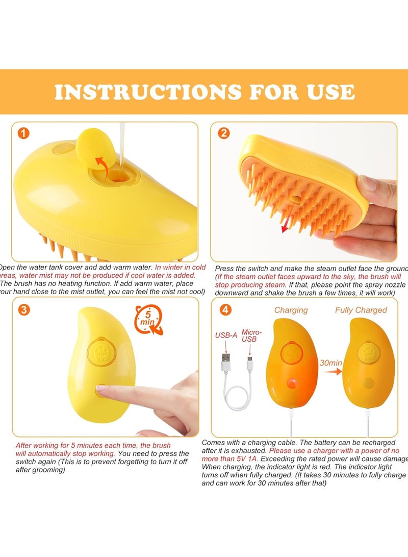 A.M Cat Steam Brush, Cat Hair Brush with Steamer, New 3 in 1 Steam Cleaner Pet Cat Brush, Pet Hair Steaming Brush, Pet Cat Steam Comb, Cat Spray Comb - Image 4