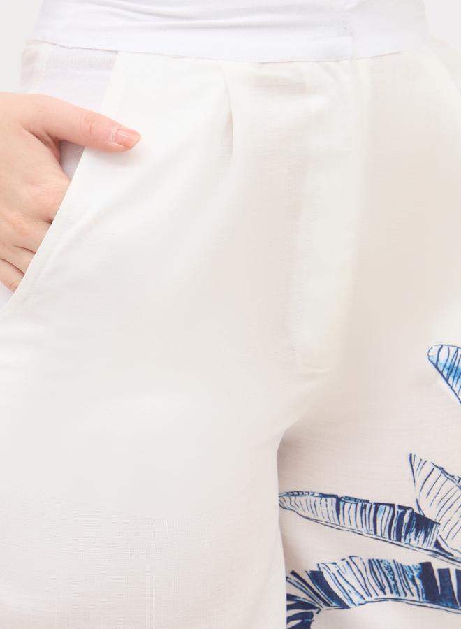 Styli Styli Solid One-Shoulder Top and Printed Wide Leg Pants Co-Ords - Image 4