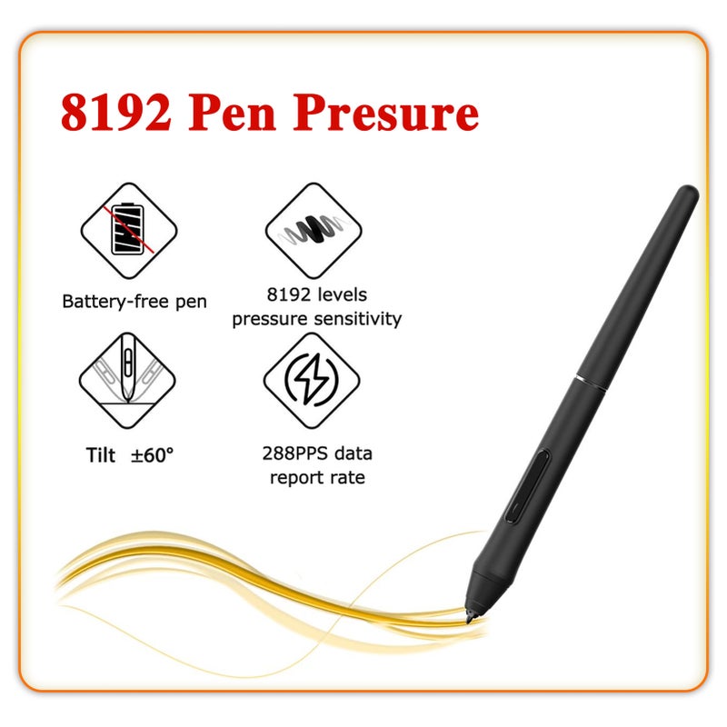 Drawing Tablet: 6*4 Inch Compact Active Area, 8192 Levels Pressure Sensitivity - 5080LPI Resolution, 288PPS Response Rate, 4 Customizable Keys Digital Tablet for Left & Right-Handed Creators, On-the-G - Image 2