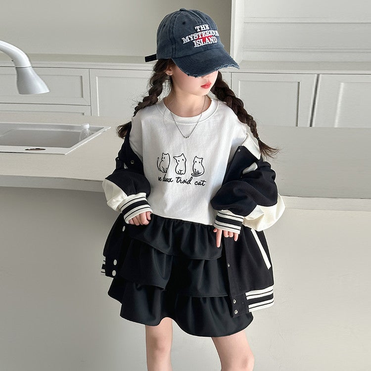 Girls' Coat Spring Children'S Baseball Suit Children'S Clothing Girls' Clothes Girls' Western Style Top - Image 1
