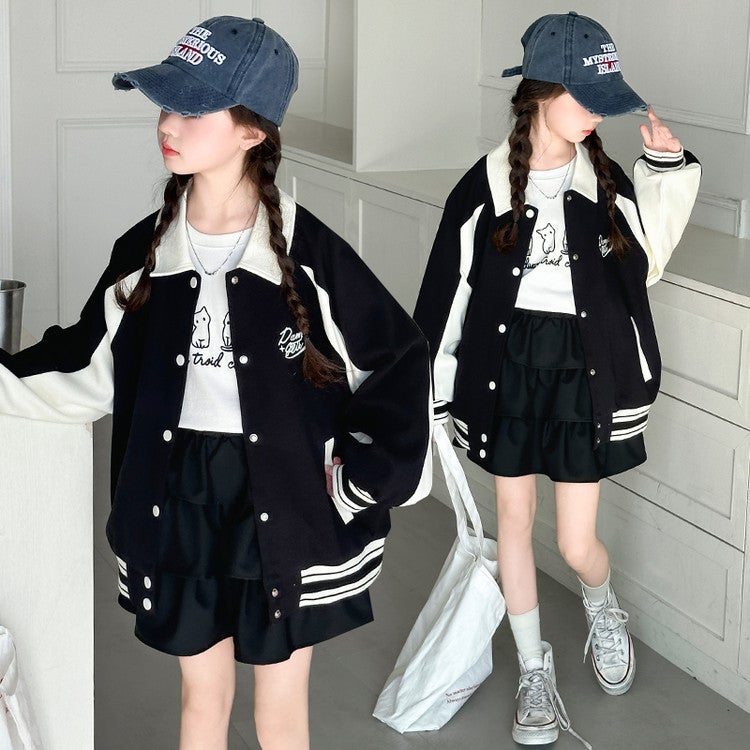 Girls' Coat Spring Children'S Baseball Suit Children'S Clothing Girls' Clothes Girls' Western Style Top - Image 4