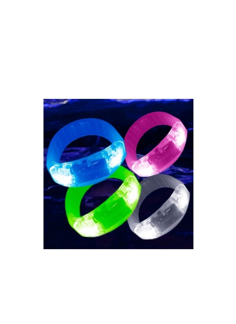 Generic - (SET OF 4 BANDS) SOUND SENSOR ACTIVATES IN MUSIC Party Supplies Entry Bands Multicolor NFC Lumineux Light Up WITH SOUND (MULTICOLOR) - Image 1