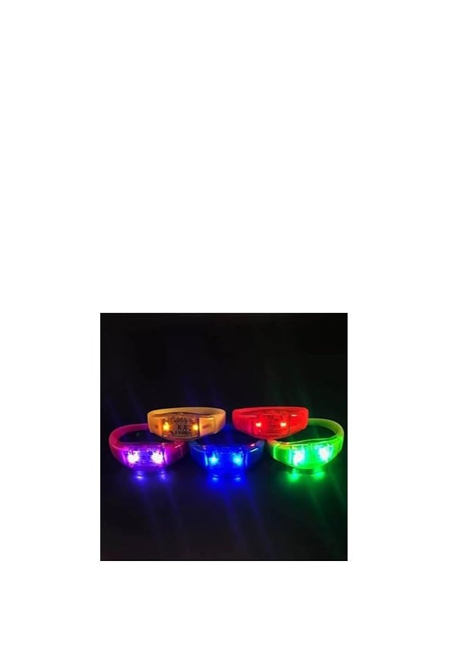 Generic - (SET OF 4 BANDS) SOUND SENSOR ACTIVATES IN MUSIC Party Supplies Entry Bands Multicolor NFC Lumineux Light Up WITH SOUND (MULTICOLOR) - Image 1