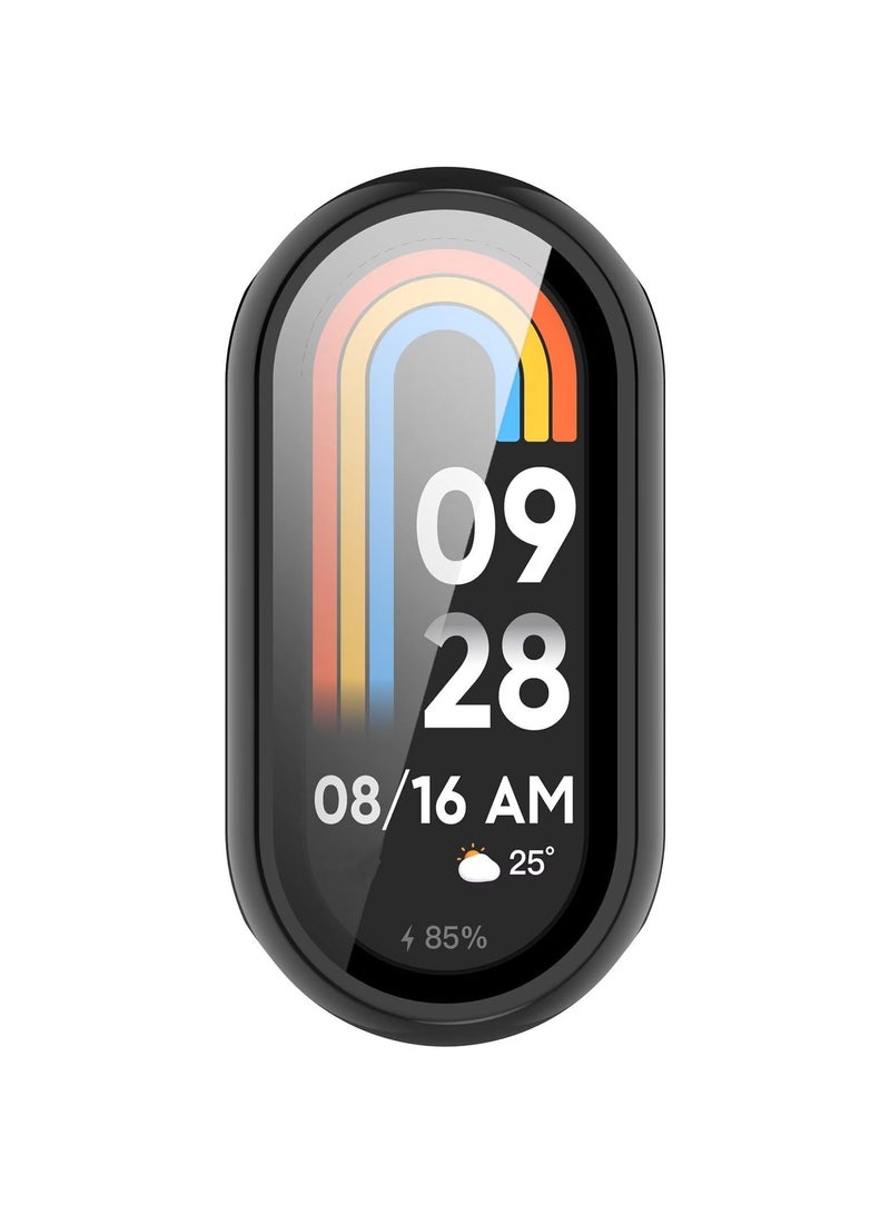 Case Compatible with Xiaomi Smart Band 9/ Band 9 NFC PC + Tempered Glass to Protect the Screen Anti/fall All/Inclusive Watch (Black)  - Image 2