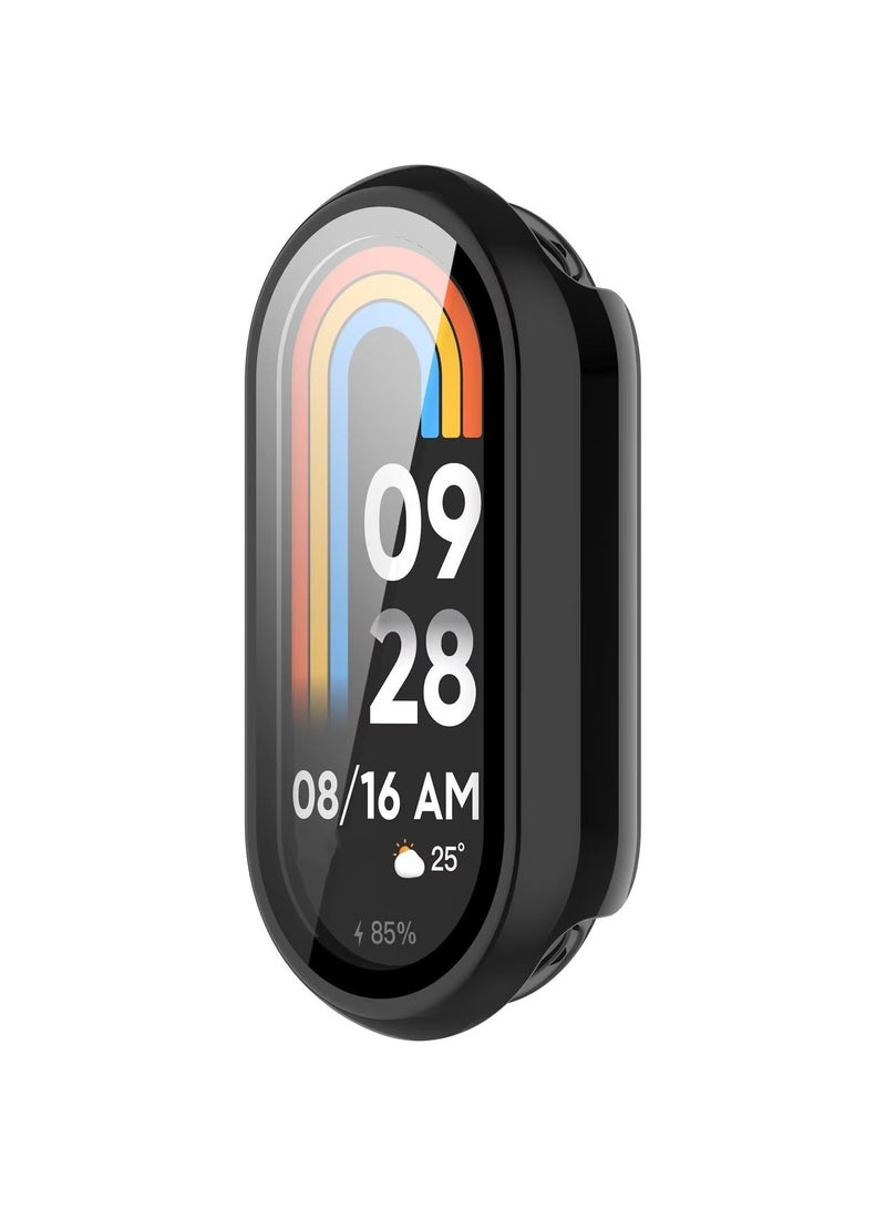 Case Compatible with Xiaomi Smart Band 9/ Band 9 NFC PC + Tempered Glass to Protect the Screen Anti/fall All/Inclusive Watch (Black)  - Image 3