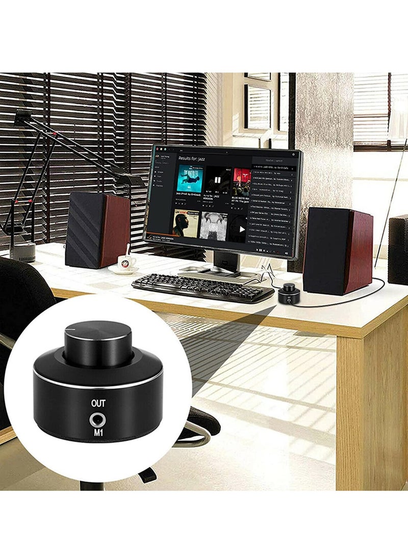 SYOSI - Mini Active Volume Control Knob - 3.5mm Audio Adjuster, PC Speaker Amplifier Switcher, Volume Control Knob for Speaker Audio Adjustment, Compatible with Win10/8/7/Vista/XP/Mac KL - Image 1