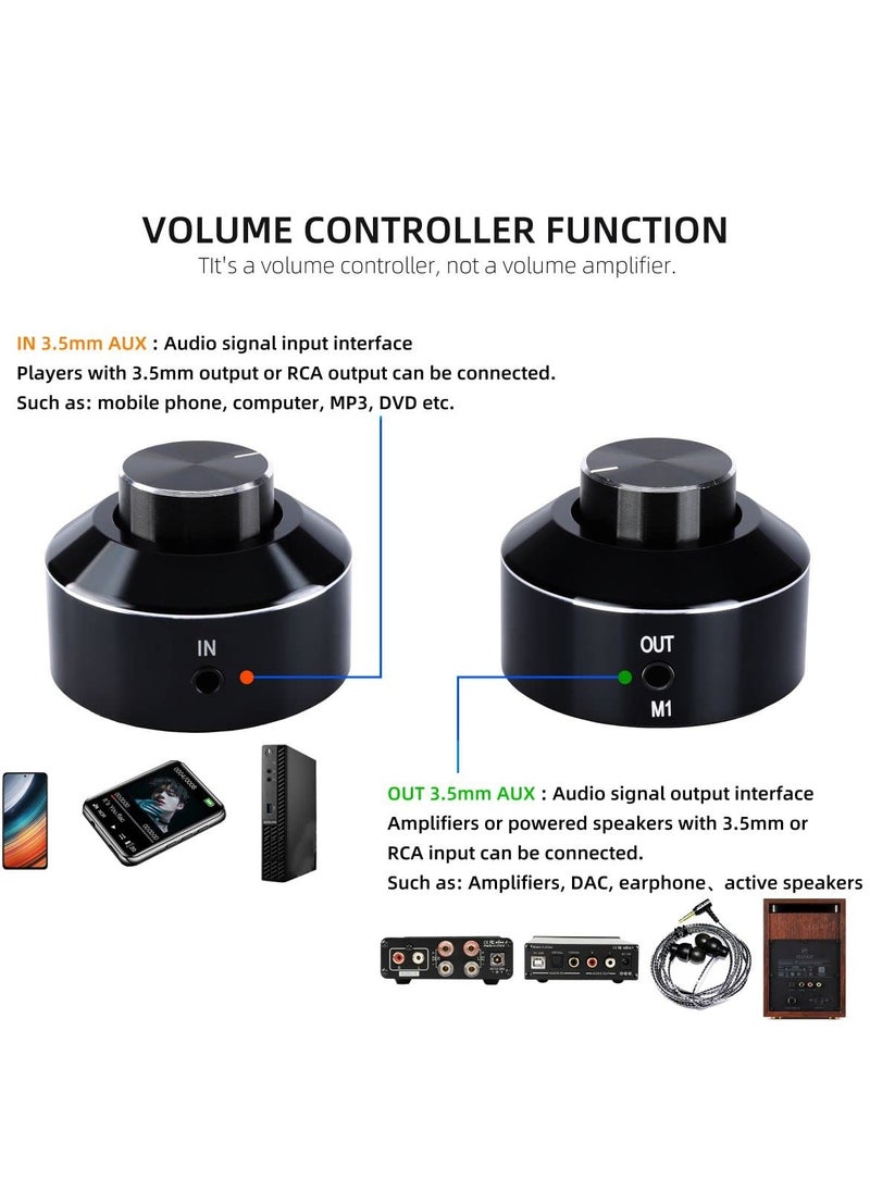 SYOSI - Mini Active Volume Control Knob - 3.5mm Audio Adjuster, PC Speaker Amplifier Switcher, Volume Control Knob for Speaker Audio Adjustment, Compatible with Win10/8/7/Vista/XP/Mac KL - Image 1