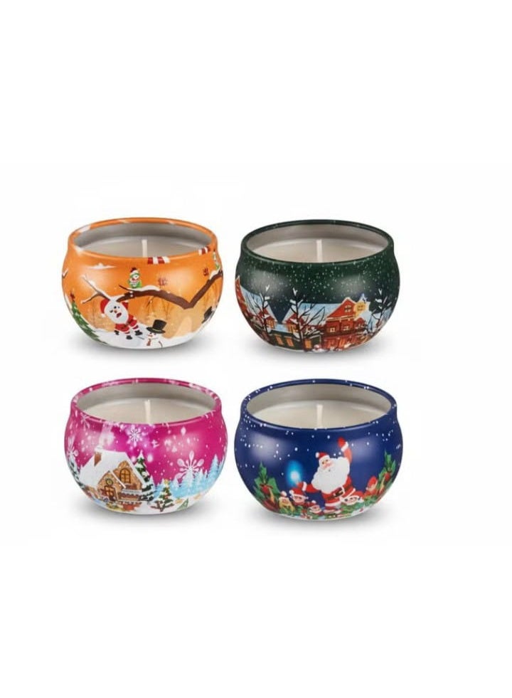 4 Pieces Scented Christmas Candle, Christmas Gifts, 2.5 oz, Christmas Candles, Soy Wax Candles, Scented Christmas Set, Scented Candles Small Gifts for Women, Men, Friends