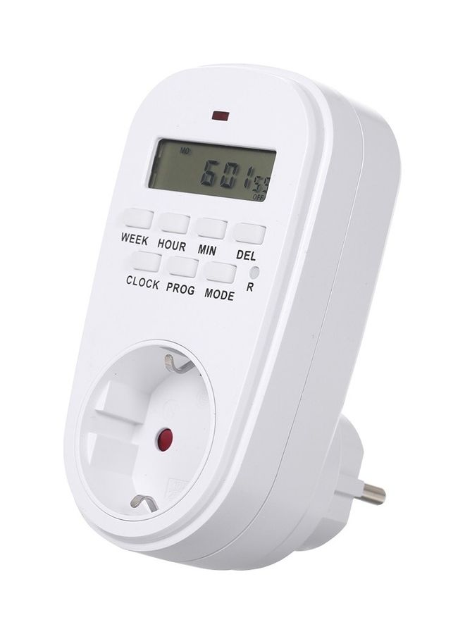 NIBEMINENT Digital Timer Switch Socket with LCD Display White - Image 1