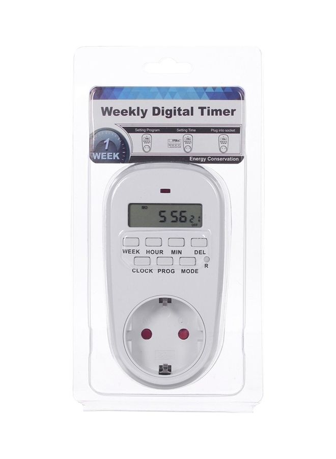 NIBEMINENT Digital Timer Switch Socket with LCD Display White - Image 5