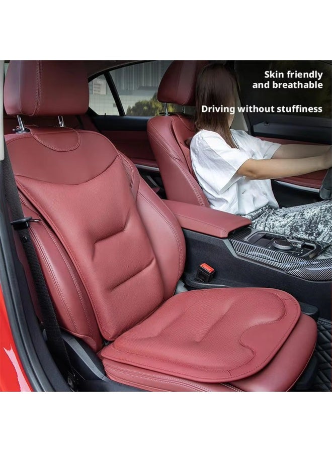 Suitable for all cars summer breathable car seat cushion with holes four seasons car interior seat accessories - red - Image 2