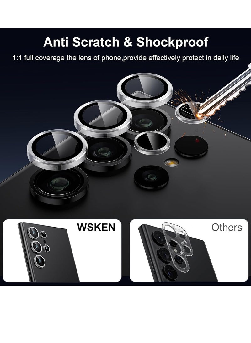 Raxoom Samsung Galaxy S24 Ultra Camera Lens Protector, Ultra Thin Scratch Resistant 9H Tempered Glass with Aluminum Metal Circle Camera Screen Protector Cover Accessories, Clear - Image 3