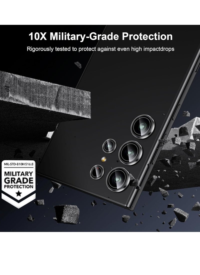 Raxoom Samsung Galaxy S24 Ultra Camera Lens Protector, Ultra Thin Scratch Resistant 9H Tempered Glass with Aluminum Metal Circle Camera Screen Protector Cover Accessories, Clear - Image 4
