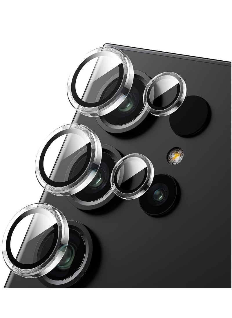 Raxoom Samsung Galaxy S24 Ultra Camera Lens Protector, Ultra Thin Scratch Resistant 9H Tempered Glass with Aluminum Metal Circle Camera Screen Protector Cover Accessories, Clear - Image 1