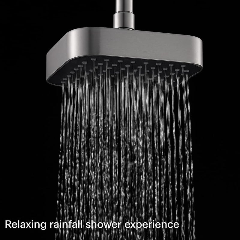 CECEFIN ABS 4-Inch Overhead Shower Head for Bathroom | High Pressure Single Flow Design | Stylish Black & White Fixture Without Arm (Shower Head, 4 Inch) - Image 2