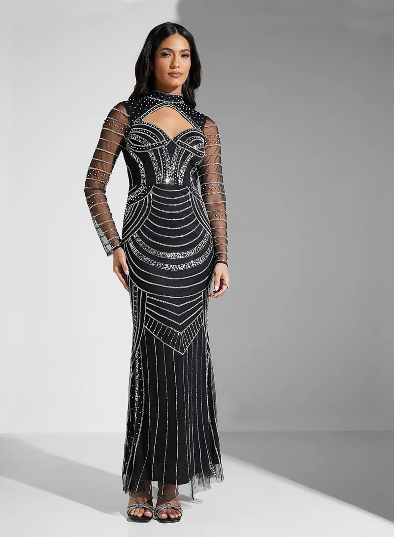 Namshi x Embellished Long Dress