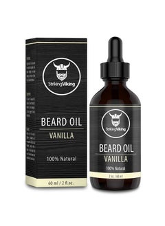 Striking Viking Vanilla Beard Oil (Large 2 oz.) - 100% Natural Beard Conditioner with Organic Argan & Jojoba Beard Oils with Vanilla Scent - Softens, Moisturizers, & Strengthens Beard Growth  - Image 1