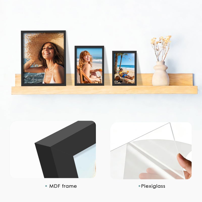 DUENPY 15 Pack Picture Frames Collage Wall Decor, Black Frame Set with 3pcs 8x10, 6pcs 5x7, 6pcs 4x6 for Gallery Display, Wall Mounting & Tabletop, Bulk Photo Frames for Living Room Decor - Image 5