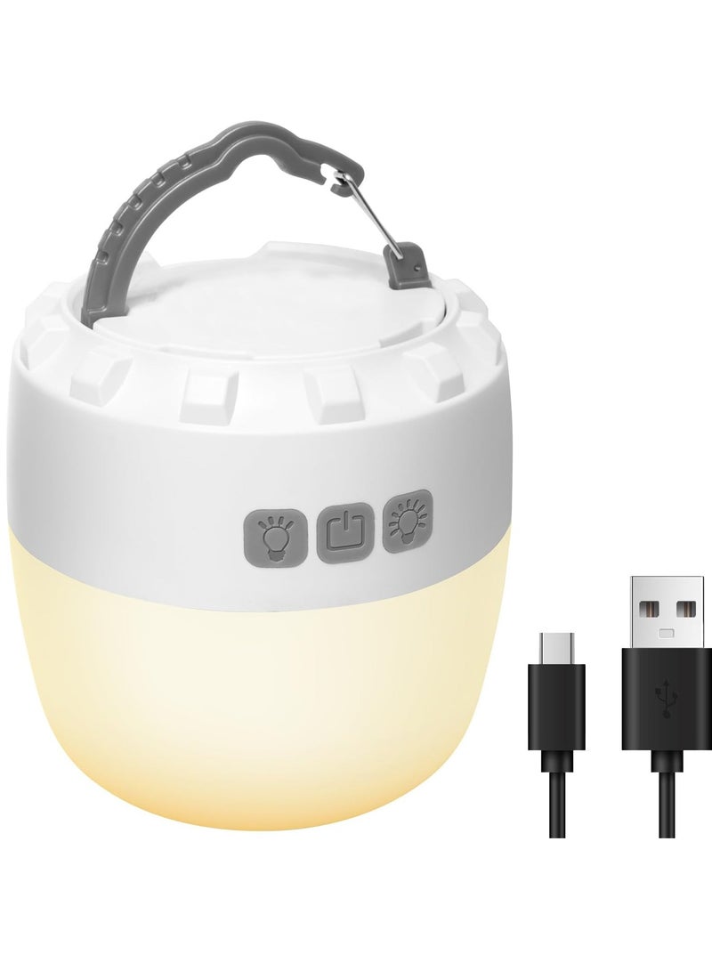 فانوس تخييم LED قابل للشحن 5200mAh مع 4 أوضاع، زمن تشغيل 150 ساعة، ضوء طارئ مقاوم للماء IPX5 لانقطاع التيار الكهربائي، الأنشطة الخارجية، والصيد. حل إضاءة رائع للخيمة! - Image 1