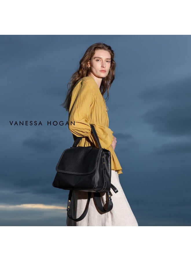 Vanessa Hogan Vh Women's Leather Briefcase Backpack Vegetable Tanned Cowhide Large Capacity Travel Bag Uni Crossbody Bag - Image 1
