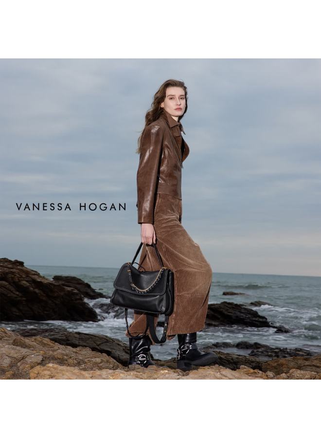 Vanessa Hogan Vh Women's Leather Briefcase Backpack Vegetable Tanned Cowhide Large Capacity Travel Bag Uni Crossbody Bag - Image 2