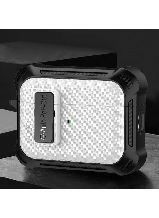 Generic - Case Cover For AirPods 3 Alpha Carbon Fiber Wireless Bluetooth Earphone Protective Case White - Image 1