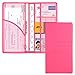 Cacturism Car Registration and Insurance Holder Car Accessories Vehicle Glove Box Car Organizer Women Car Accessories with Magnetic Shut for Cards Essential Document Driver License Hot Pink - Image 2