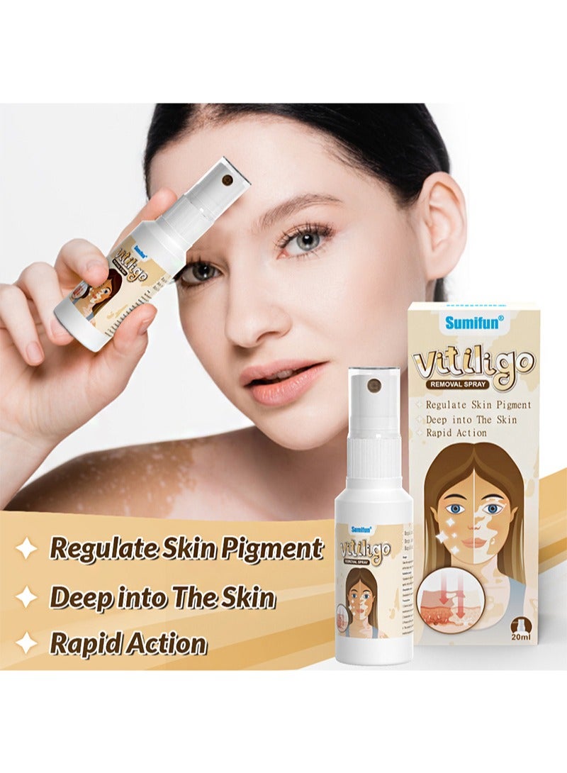 Sumifun Vitiligo Removal Spray，Natural Vitiligo Treatment for Skin, Reduces White Spots, Improves Skin Pigmentation, Easy to Use, Regulates Skin Pigmentation, Deep into the Skin, Fast Acting (20ml)  - Image 2