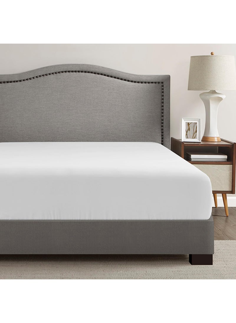 Comfort Spaces Comfort Spaces Coolmax Moisture Wicking Fitted Sheet ONLY Super Soft  Fade Resistant  All Elastic Deep Pocket Fits Up to 16"" Mattress - Warm Weather Cooling Sheets for Night Sweats  Twin  White  - Image 1