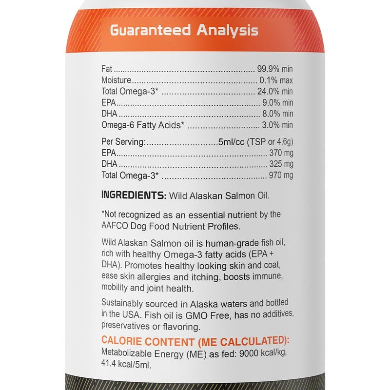 StrellaLab 32 OZ Salmon Oil for Dogs - Omega 3 for Dogs & Cats, Itch & Allergy Relief, Wild Alaskan Salmon Oil Dogs Skin & Coat, Dog Fish Oil Liquid, Shedding Supplement EPA & DHA Fatty Acids - Image 5