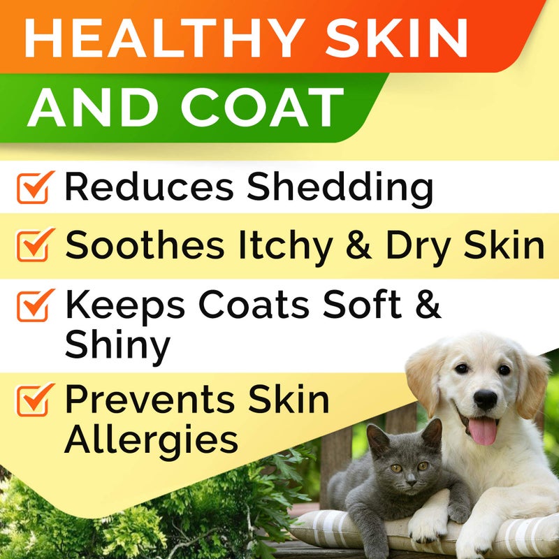 StrellaLab 32 OZ Salmon Oil for Dogs - Omega 3 for Dogs & Cats, Itch & Allergy Relief, Wild Alaskan Salmon Oil Dogs Skin & Coat, Dog Fish Oil Liquid, Shedding Supplement EPA & DHA Fatty Acids - Image 3
