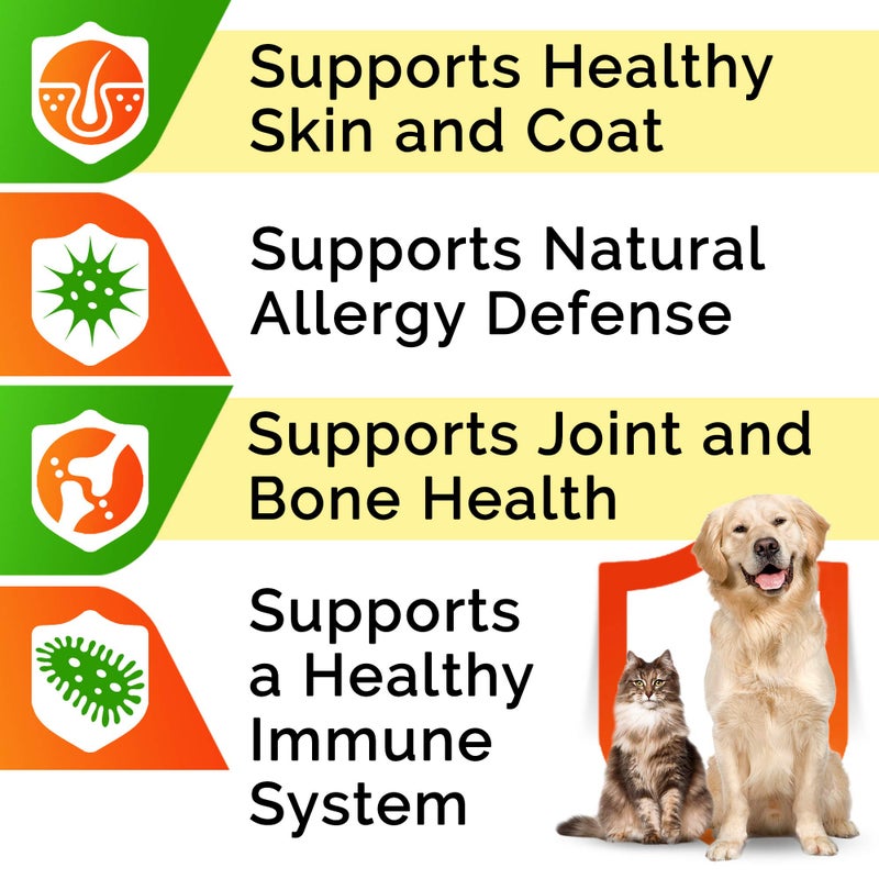 StrellaLab 32 OZ Salmon Oil for Dogs - Omega 3 for Dogs & Cats, Itch & Allergy Relief, Wild Alaskan Salmon Oil Dogs Skin & Coat, Dog Fish Oil Liquid, Shedding Supplement EPA & DHA Fatty Acids - Image 4