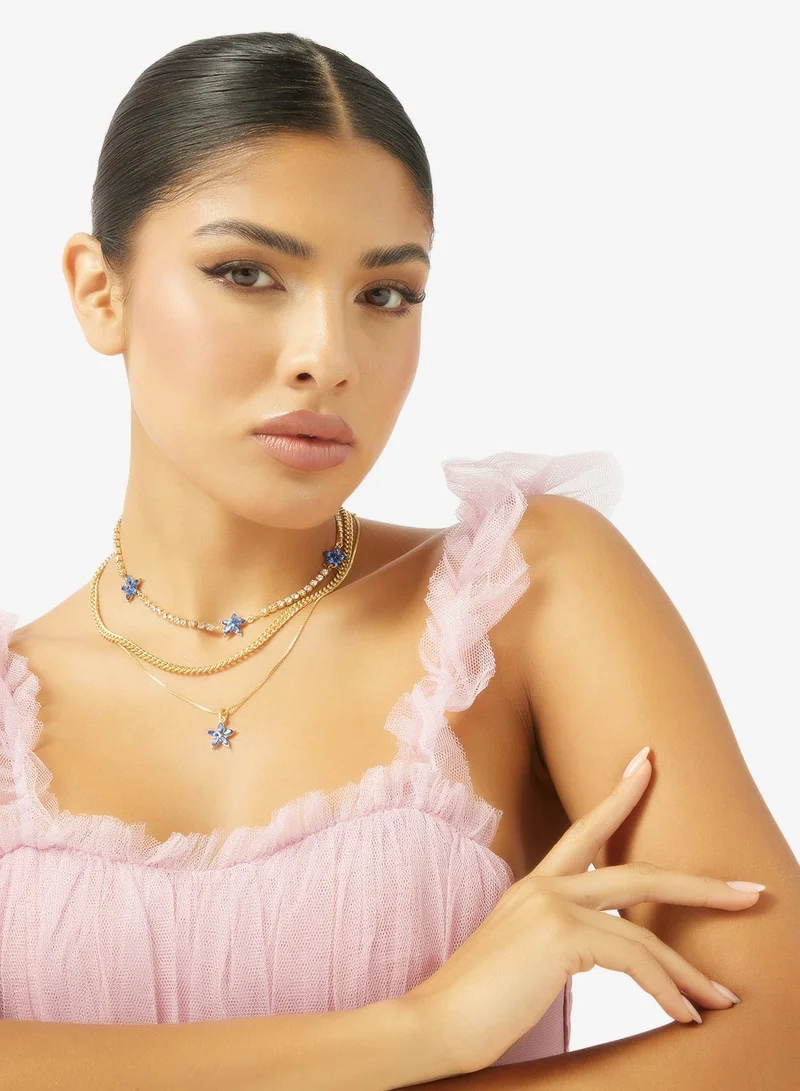 Ella Limited Edition Layered Choker Necklaces Rhinestone Embellished