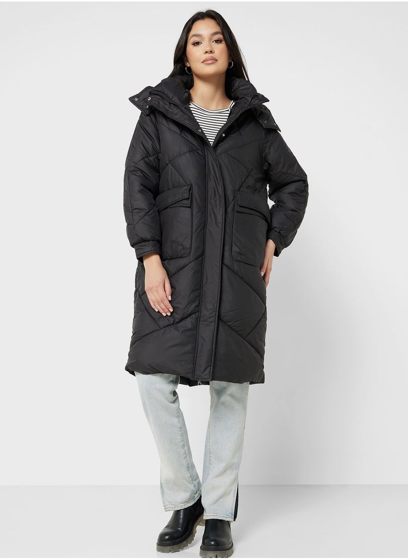 ELLA - Longline Padded Jacket - Image 1