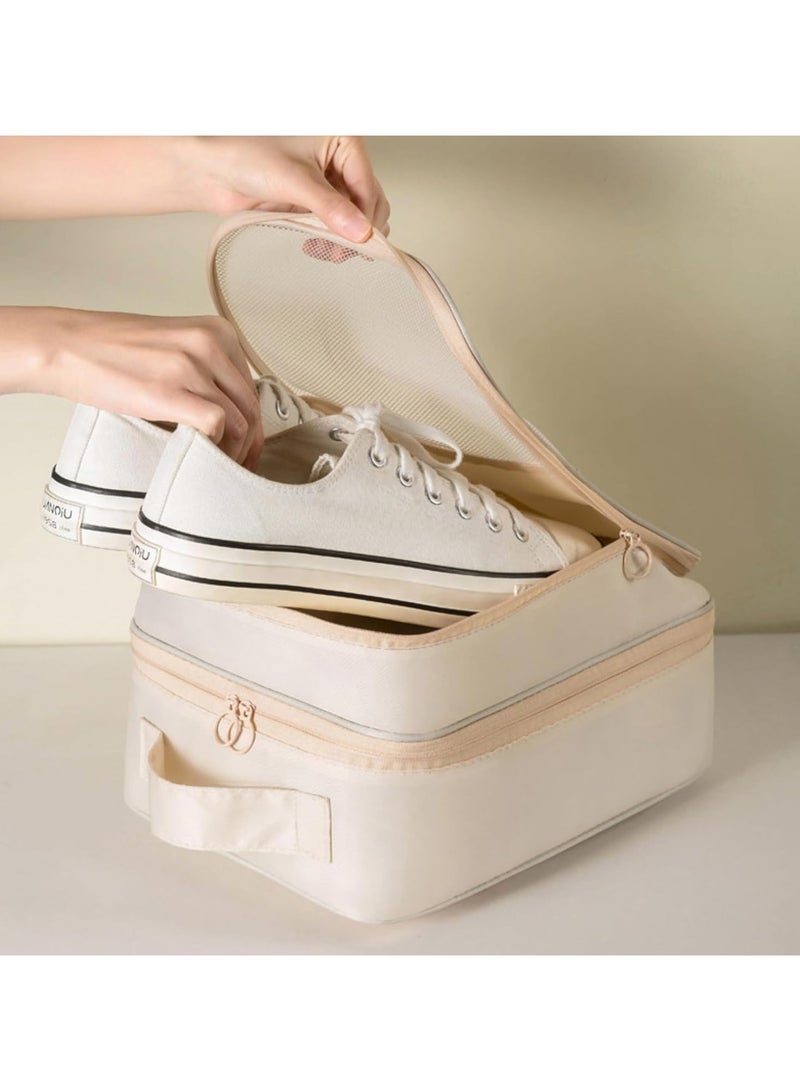 Compact Travel Shoe Organizer – Store 3 Pairs of Shoes with Ease, Essential for Carry-On Luggage, Portable Shoe Storage Bag, Travel Organizer for Shoes, Space-Saving Shoe Case for Packing, Waterproof Shoe Pouch for Travel - Image 4