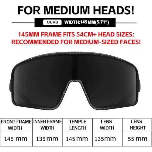 MAXJULI Polarized Sunglasses for Men Women, Windproof Outdoor Sports Cycling Running UV400 Protection Sun Glasses (Black with White Splatter/Gray Lens) - Image 2