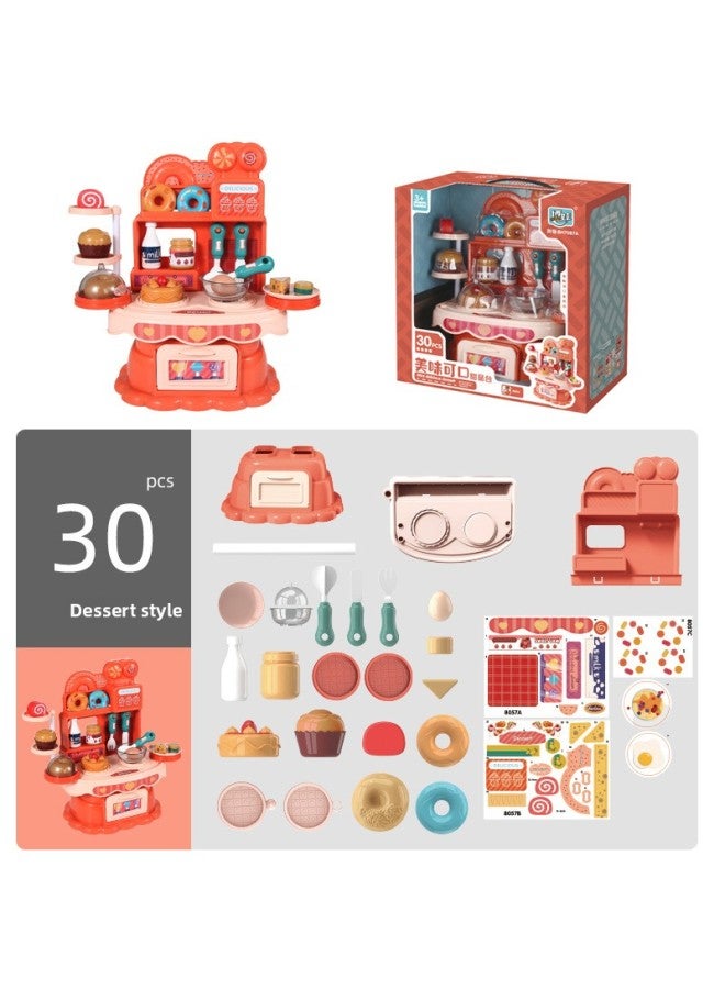 Kindergarten Baby Play House Kitchen Series Holiday Gifts Children's Simulation Makeup Small Table Toys-Color:Ice Cream Table 8057WB-【window Box 1.1kg】】 - Image 1