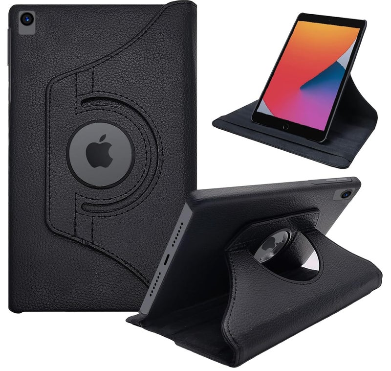 Cedo iPad 7 (7th Gen) / 8 (8th Gen) / 9 (9th Gen) 10.2 inch Flip Cover | Leather Finish | 360 Degree Rotate Flip Cover | Shockproof Back Case for iPad 7th / 8th / 9th Gen 10.2 inch (Black) - Image 1