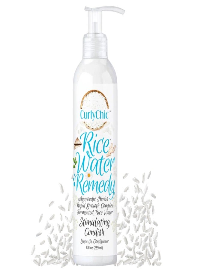 Curly Chic CurlyChic Rice Water Remedy Stimulating Condish - Ayurvedic Herbs, Fermented Rice Water, Lightweight Leave-In Conditioner for Healthy Hair Growth and Hydration - Sulfate, Paraben-Free - 8 fl oz - Image 1