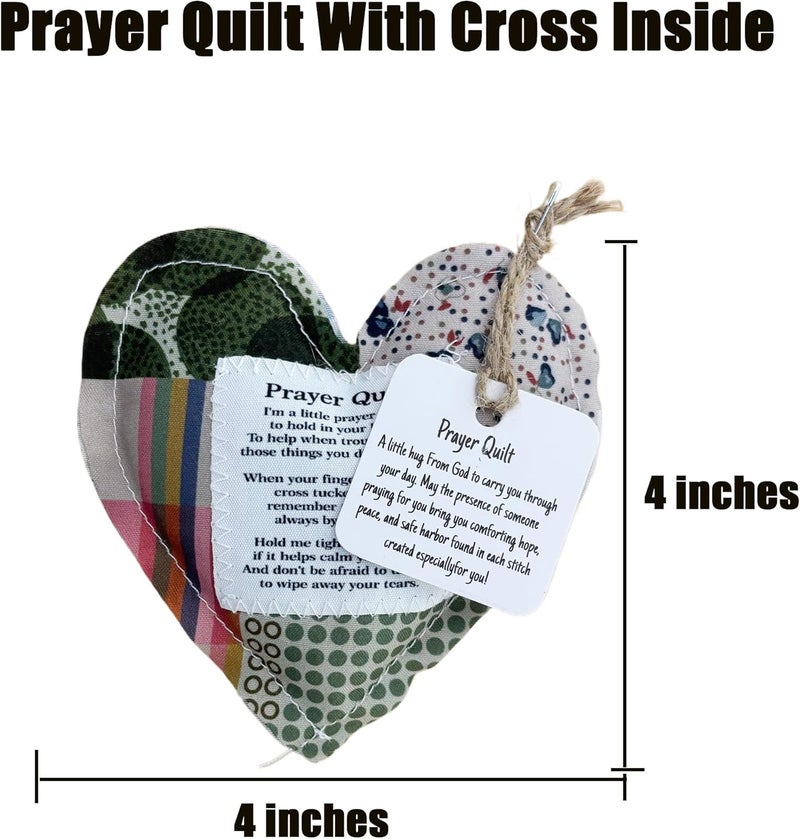 hom&us 2-Pack Handmade Prayer Quilt with Cross Inside, Pocket Size Comfort Quilts, Christian Sympathy Gift, 4 x 4 inches - Image 4