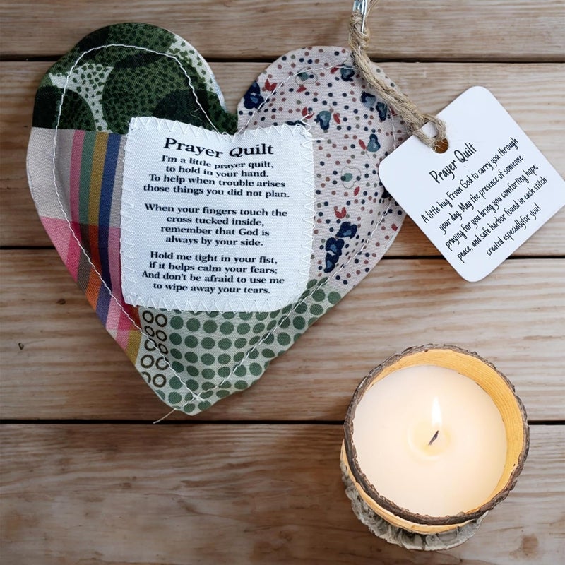 hom&us 2-Pack Handmade Prayer Quilt with Cross Inside, Pocket Size Comfort Quilts, Christian Sympathy Gift, 4 x 4 inches - Image 5