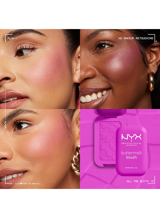NYX PROFESSIONAL MAKEUP Buttermelt Blush, Powder Blush, Up To 12 H Wear, Fade And Transfer Resistant, All The Butta - Image 5