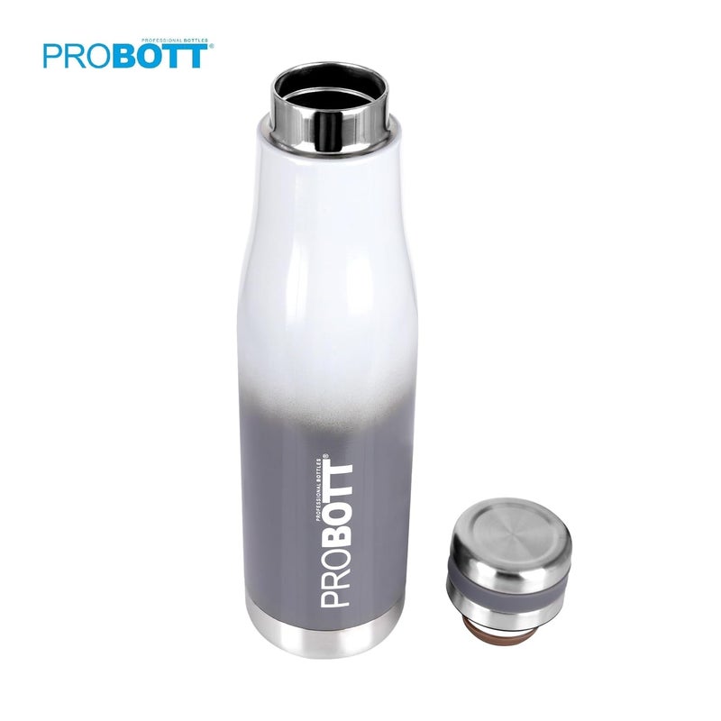 PROBOTT Probott Companion Water Bottle, Stainless Steel Water Bottles, Thermoses Vacuum Insulated Flask, 500ml, Grey | Hot and Cold | Easy to Carry | Leak Proof | Tea | Coffee | Office| Gym | Travel  - Image 2