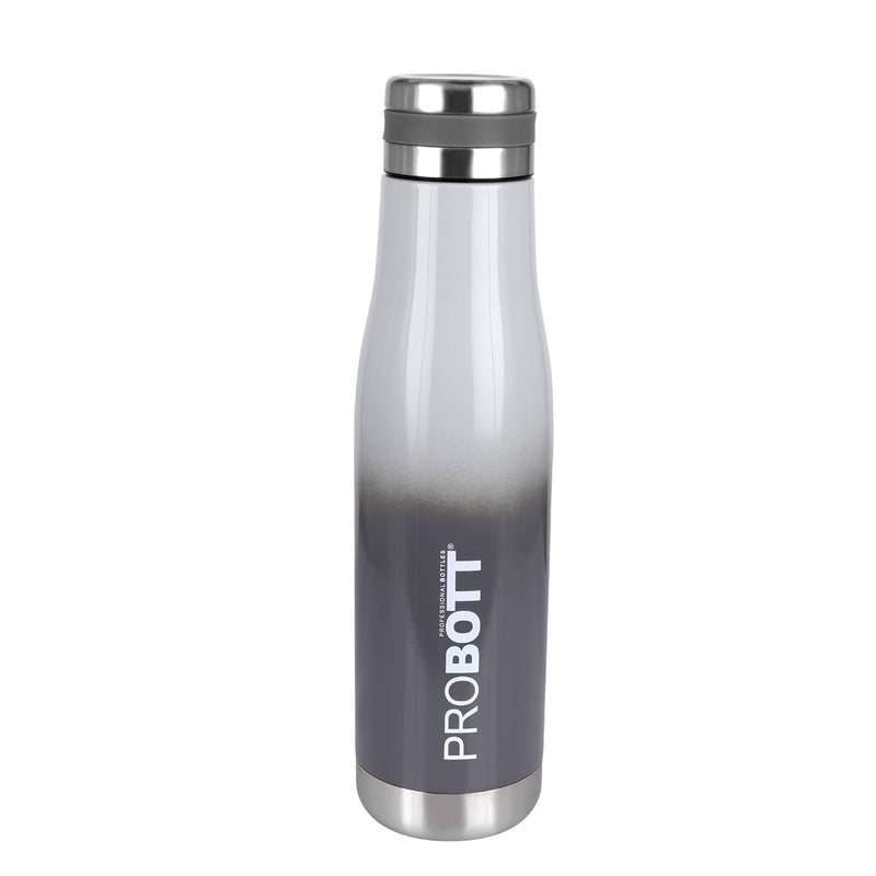 PROBOTT Probott Companion Water Bottle, Stainless Steel Water Bottles, Thermoses Vacuum Insulated Flask, 500ml, Grey | Hot and Cold | Easy to Carry | Leak Proof | Tea | Coffee | Office| Gym | Travel  - Image 1