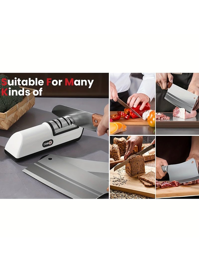 Kitchen Electric Knife Sharpener Multifunctional Automatic Professional 4 Gears Electric Knife Sharpener Kitchen Accessories  - Image 4