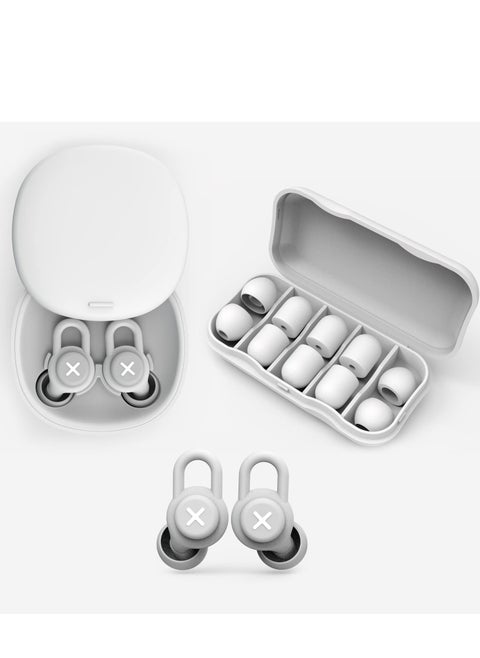 Sleep Noise-Cancelling Earplug Set, Reusable Anti-noise Sleep Silicone Earplugs to Learn Quiet and Noise-proof Hearing Protection for Concerts, Motorcycles, Work, and Noise Sensitivity (Gray)
