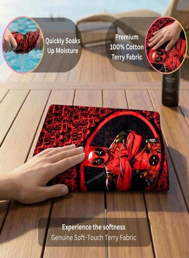 Athom Living Deadpool Themed Kids Cotton Bath Towel - Image 3