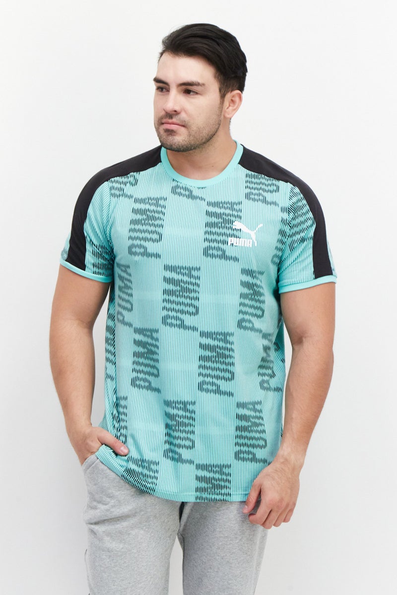 PUMA Men Sportswear Fit Training T Shirt, Black/Mint - Image 1