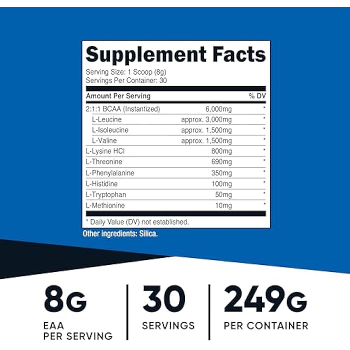 Nutricost EAA Powder 30 Servings (Unflavored) - Essential Amino Acids - Non-GMO, Gluten Free, Vegetarian Friendly - Image 2