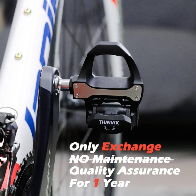 Thinvik دواسات دراجة Thinvik ذاتية القفل لنظام Shimano SPD SL دواسات دراجة جبلية بدون مشبك مع مشابك SPD محور 54 مم - Image 4